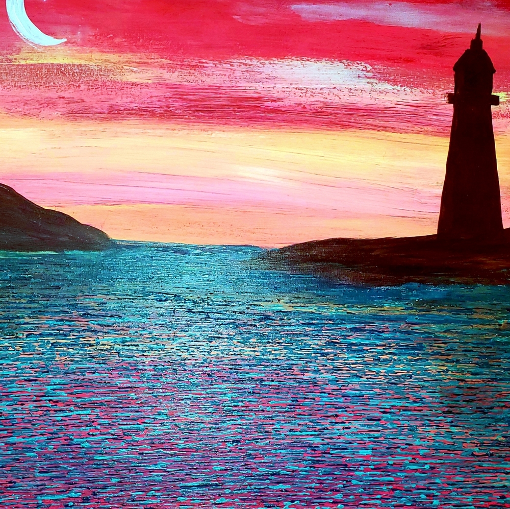 Lighthouse at Sunset 8.5x11 Unframed Art Print